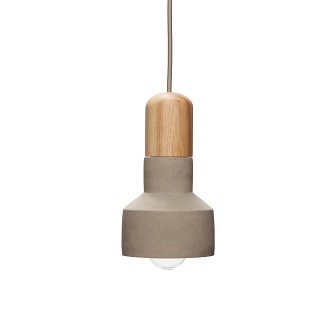 Industrialna lampka wisząca Concrete szara drewno
